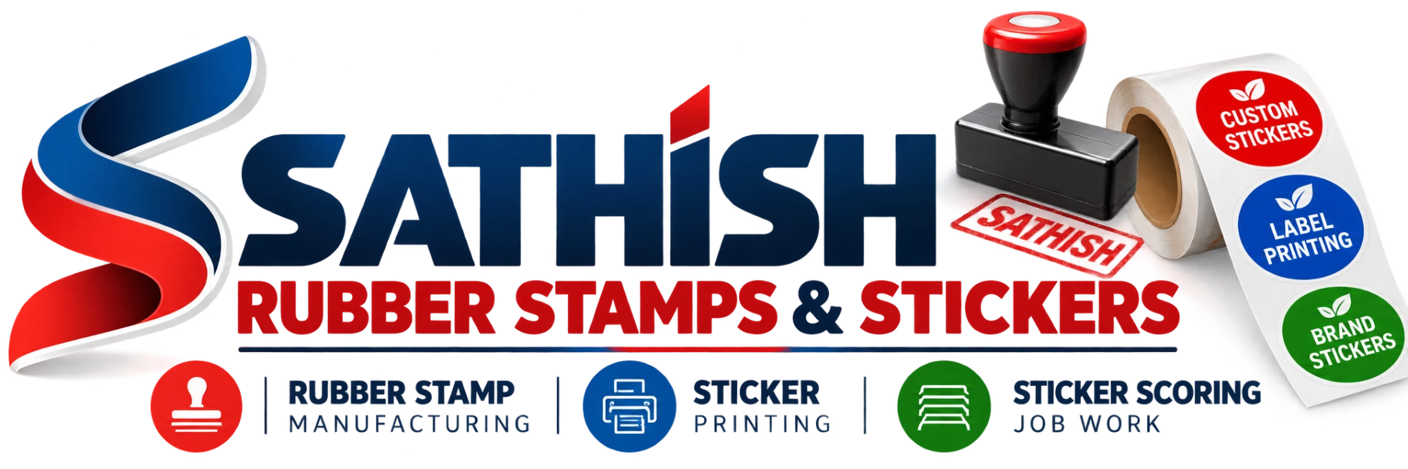 Sathish Rubber Stamps and Stickers - Manufacturing, Printing and Scoring Job Work