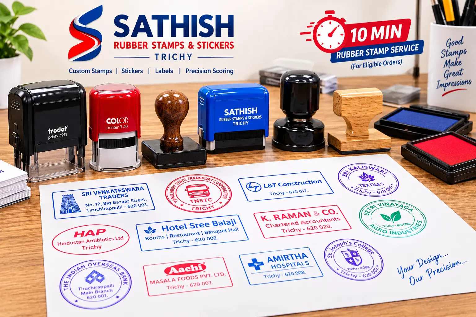 Rubber Stamp Manufacturing at Sathish Rubber Stamps and Stickers Trichy
